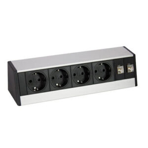 EVOline R-Dock DATA MEDIUM / 4x power / 2x RJ45 / no clamp / Silver-0