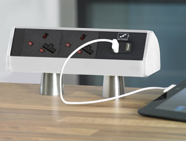 EVOline T-Dock / 2x power socket / sides color alanox-2091