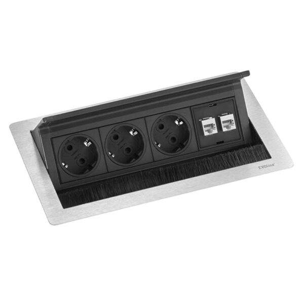 EVOline FlipTop Push Data M - 4x power stainless steel - EVOlineStore