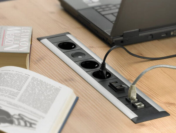 EVOline FrameDock SMALL / black anodised / 3x power socket-3328