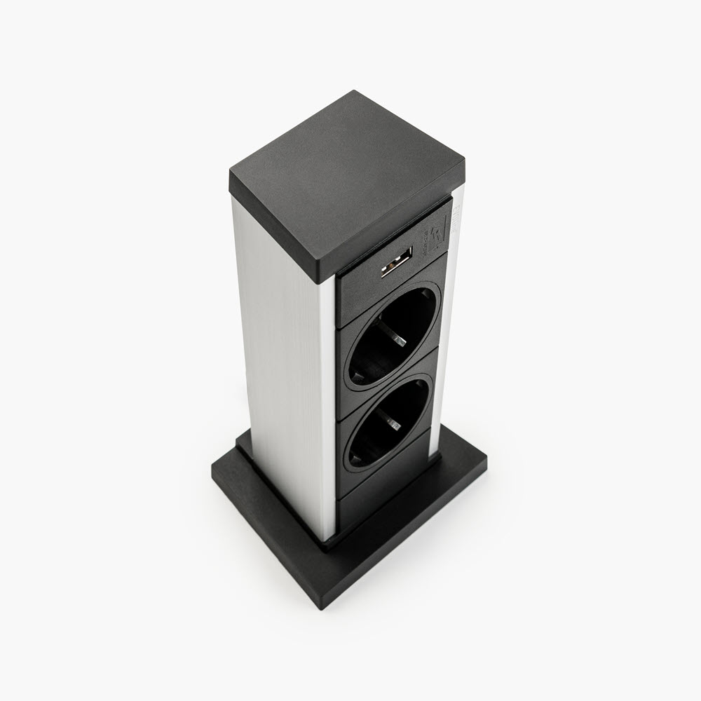 Featured image for “EVOline Up Silver / 2x power socket / 1x USB”
