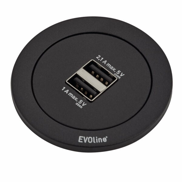 EVOline One - Double USB charger black - EVOlineStore