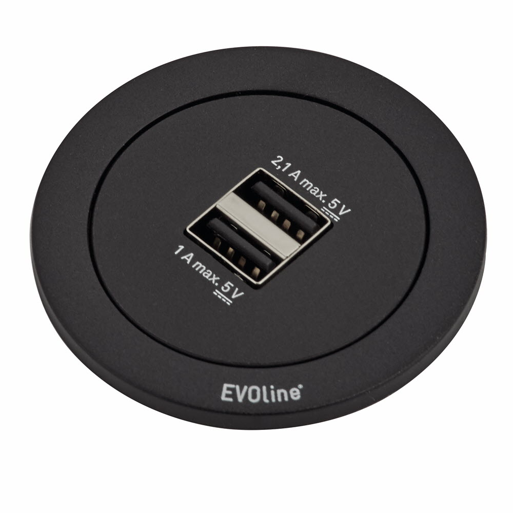 Featured image for “EVOline One / double USB charger / Black cover ring”