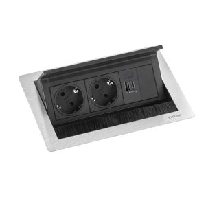 EVOline Fliptop Push S 2x VDE power sockets, Double USB charger Type AC - EVOlineStore
