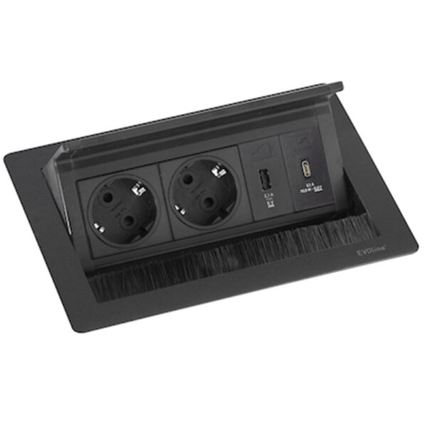 EVOline FlipTop Push Small black_USB_A_USB_C - EVOlineStore