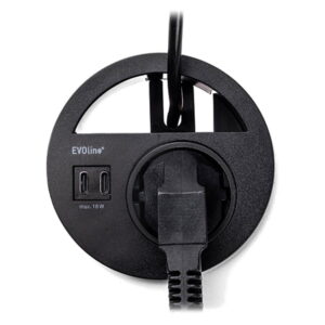 EVOline Circle80 - VDE black - USB-CC - EVOlineStore