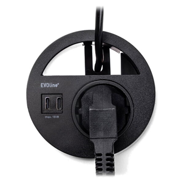 EVOline Circle80 - VDE black - USB-CC - EVOlineStore