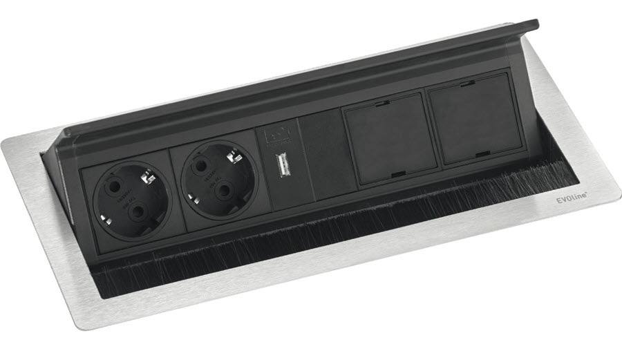 EVOline Fliptop L 2x power 1x USB charger 2x echangeable module - EVOlineStore - Bespoke Products