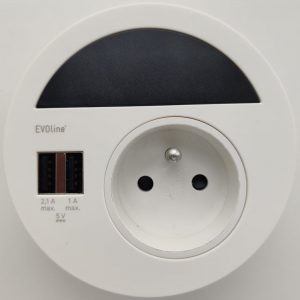 EVOline Circle80 - Full cover plate - Black in white - EVOlineStore