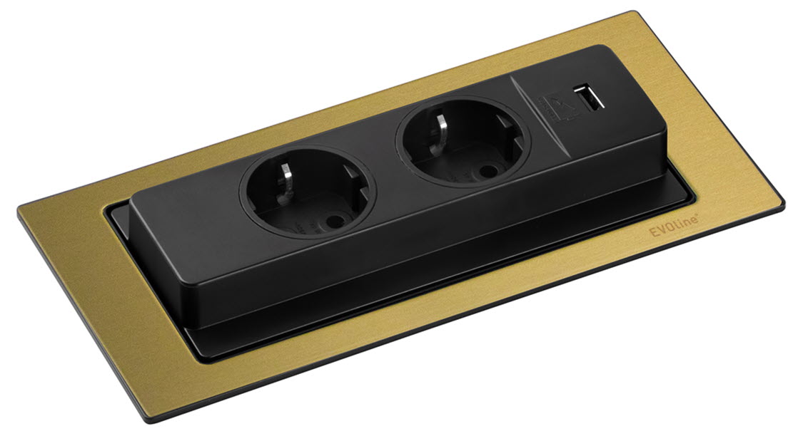 EVOline Backflip brass finish inlay open - EVOlineStore